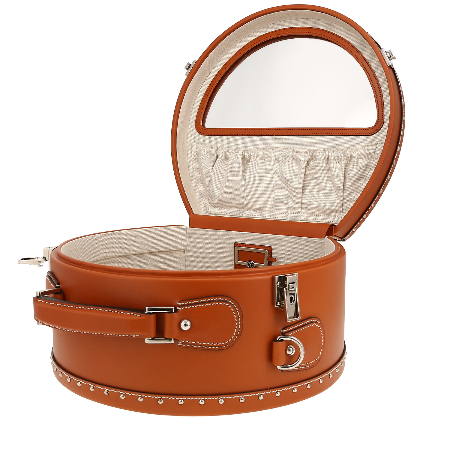 Boite à chapeaux Gucci   en cuir marron et multicolore - Detail D6