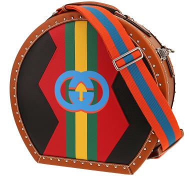 Cappelliera Gucci   in pelle marrone e multicolore