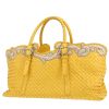 Bottega Veneta   shopping bag  in yellow intrecciato leather - 00pp thumbnail