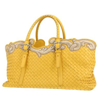 Sac cabas Bottega Veneta   en cuir intrecciato jaune