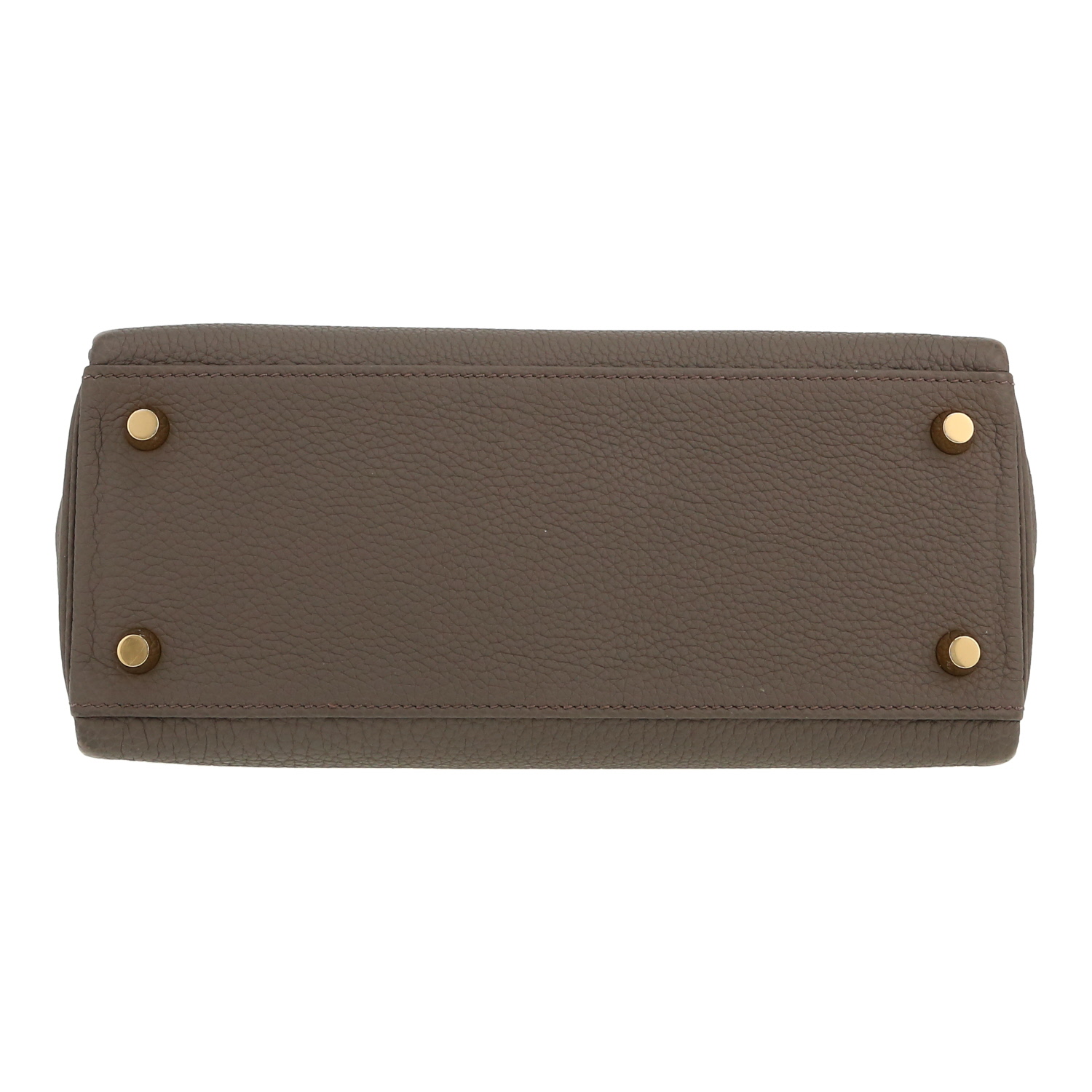 Sac à main Hermès  Kelly 25 cm en cuir togo gris étain - Detail D1