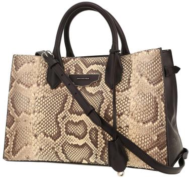 Bolso de mano Balenciaga   en piel de pitón y cuero negro