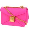 Borsa a tracolla Valentino Garavani  One Stud in pelle rosa - 00pp thumbnail