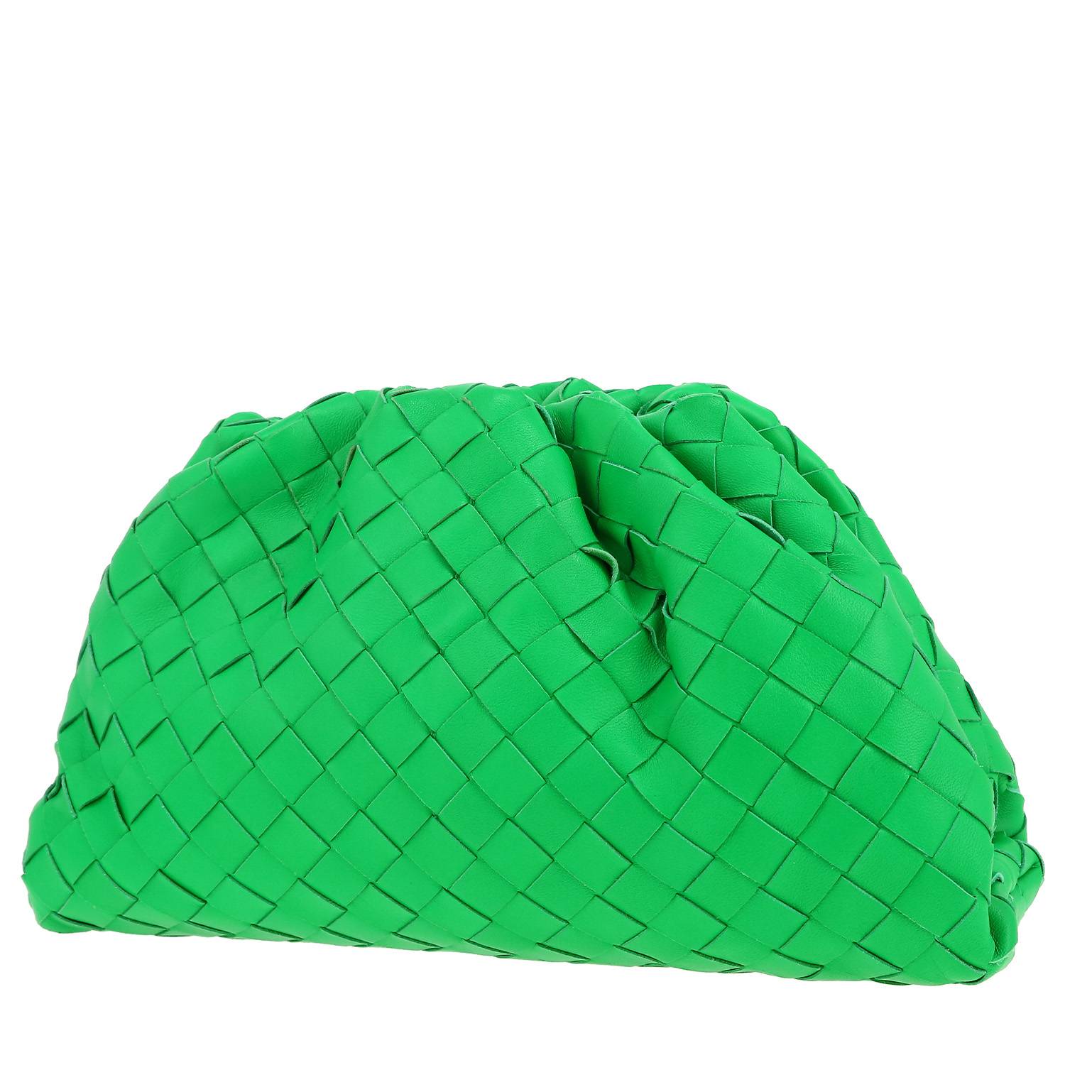 Pochette Bottega Veneta  Pouch in pelle intrecciata verde