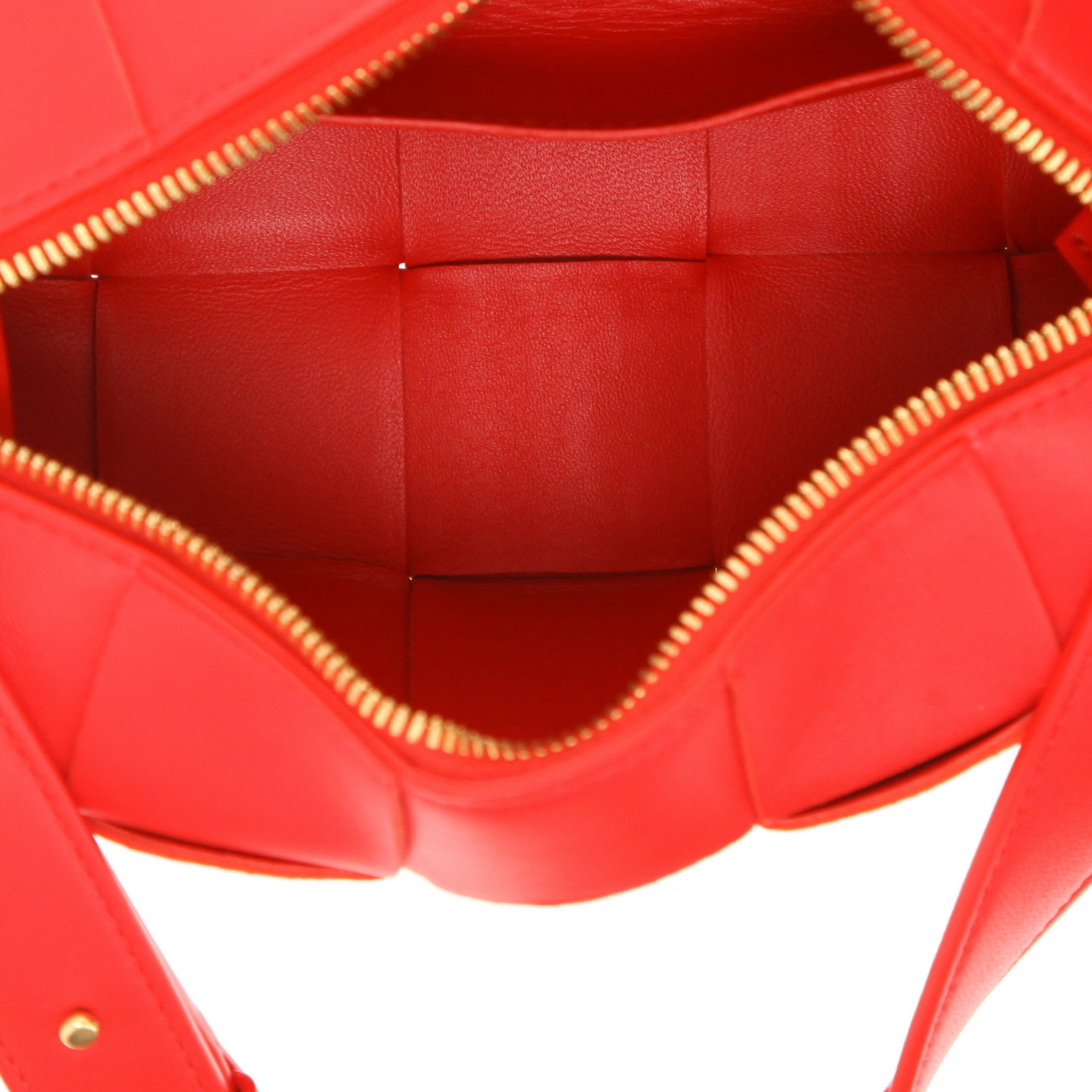 Borsa Bottega Veneta  Brick in pelle intrecciata rossa - Detail D3