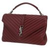 Saint Laurent  College handbag  in burgundy chevron quilted leather - 00pp thumbnail