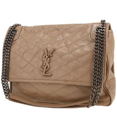 Sac bandoulière Saint Laurent  Niki grand modèle  en cuir taupe