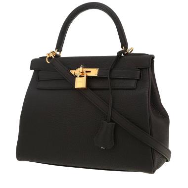 Borsa Hermès  Kelly 28 cm in pelle togo nera