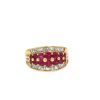 Vintage  ring in yellow gold, ruby and diamonds - 360 thumbnail