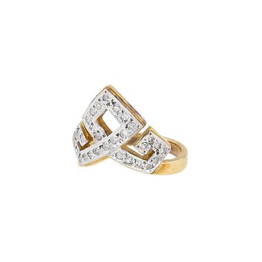 Bague Lalaounis  en or jaune, or blanc et diamants