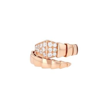 Bulgari Serpenti Viper ring in pink gold and diamonds