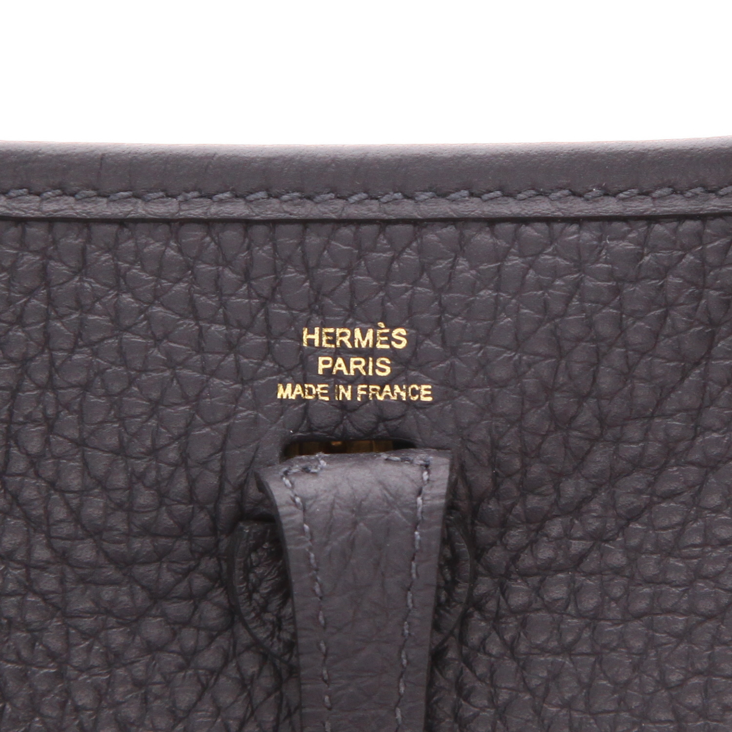 Borsa a tracolla Hermès  Mini Evelyne in pelle taurillon clemence Bleu Caban - Detail D2