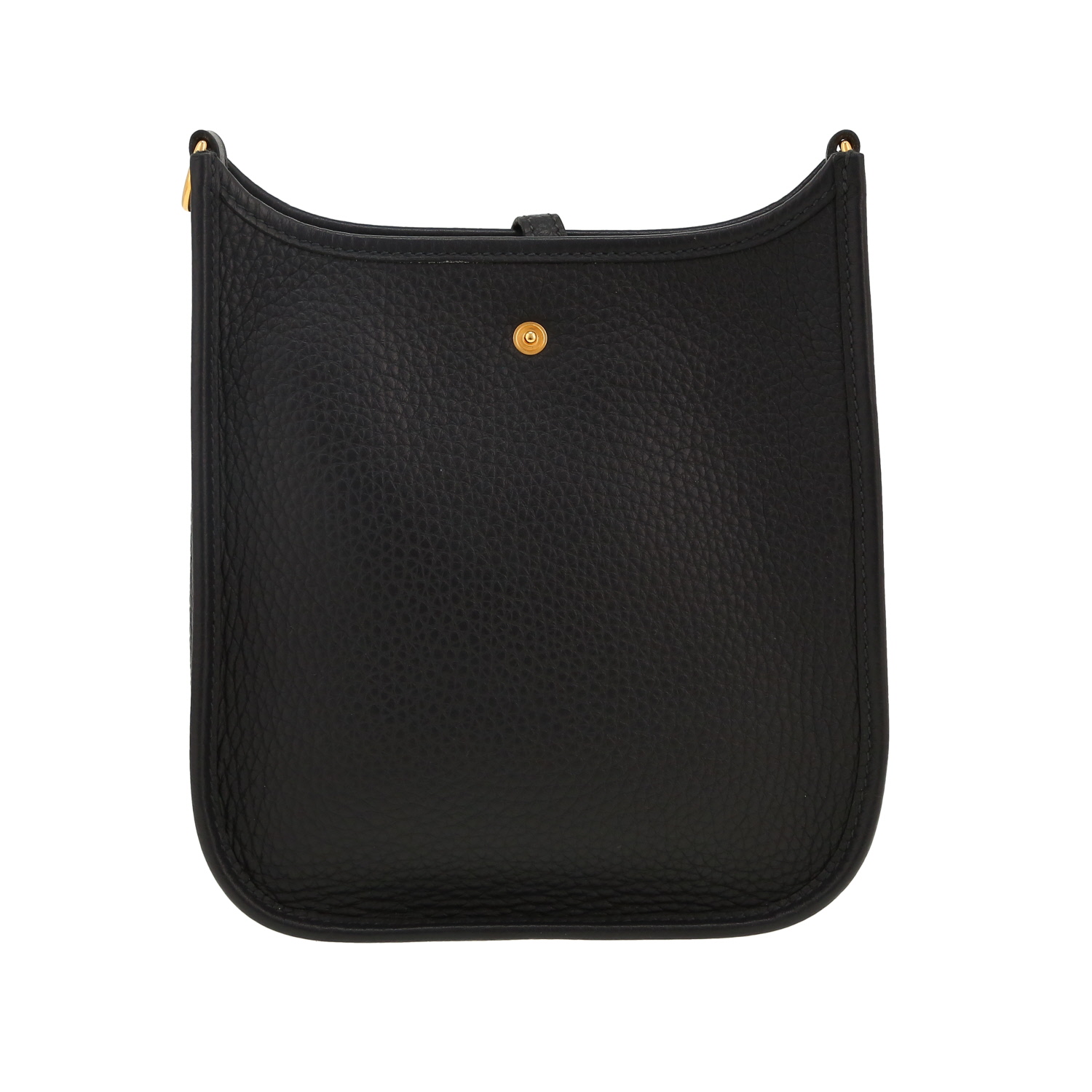 Sac bandoulière Hermès  Mini Evelyne en cuir taurillon clémence Bleu Caban - Detail D4