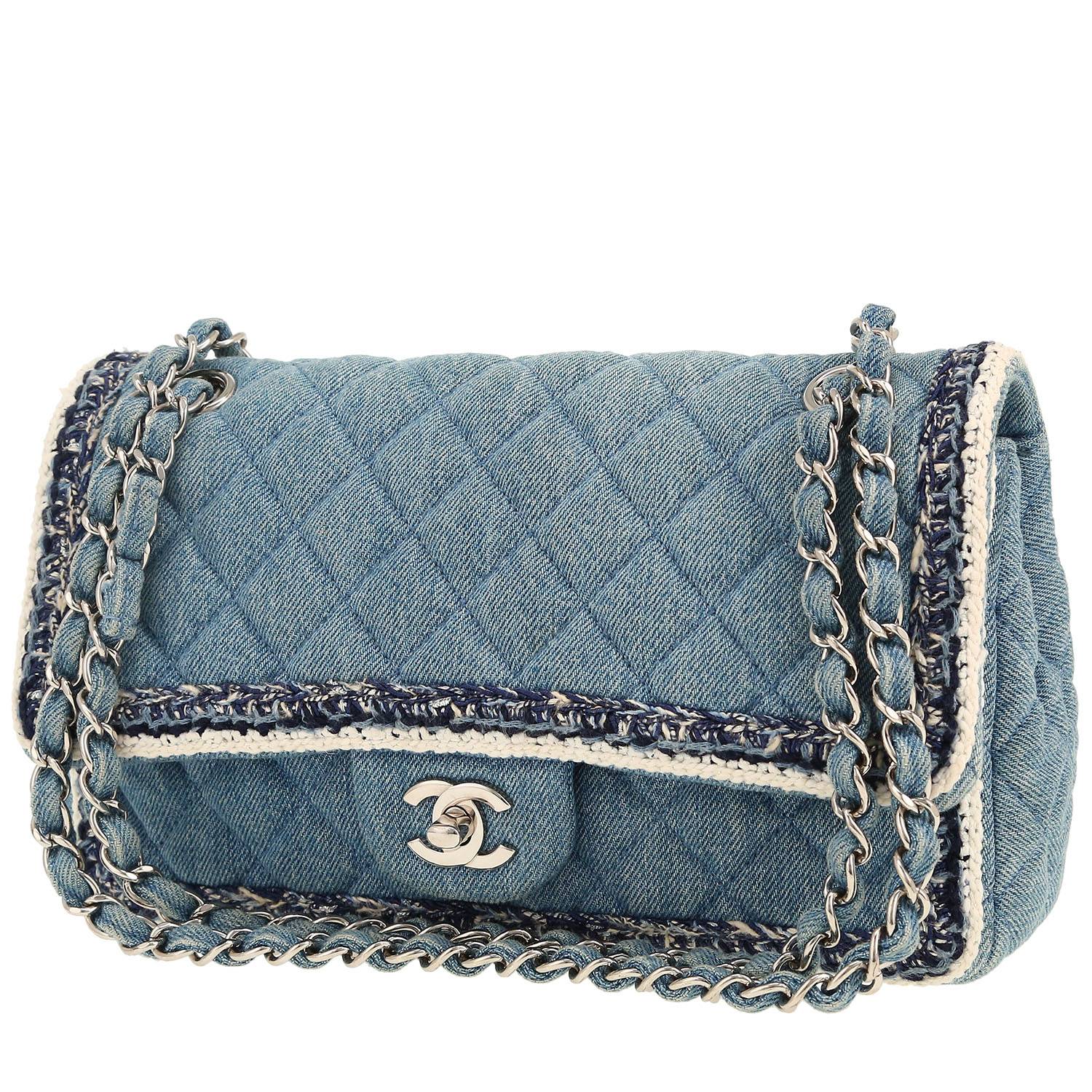 Chanel  Timeless Classic handbag  in blue denim