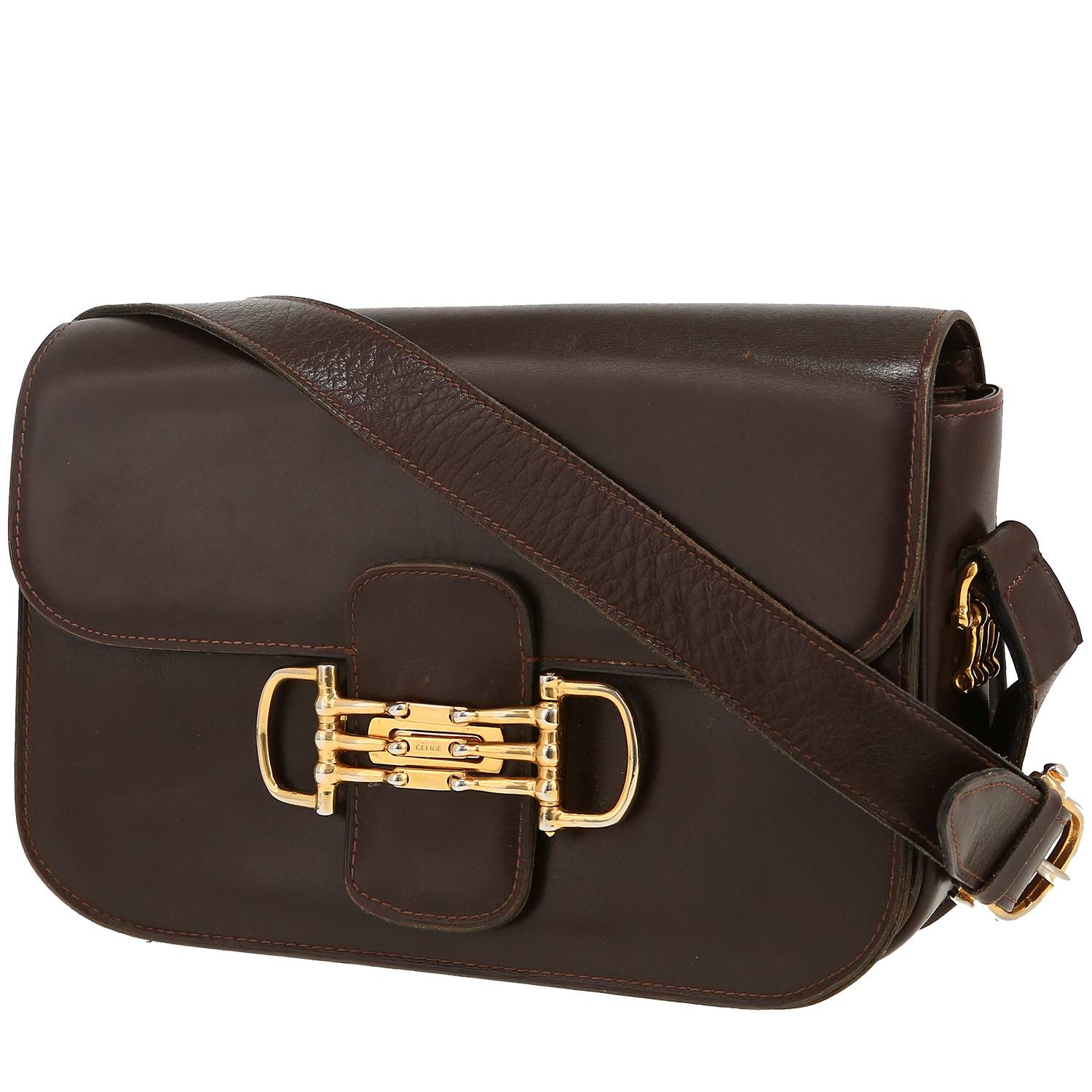 Borsa Celine  Vintage in pelle marrone - 00pp