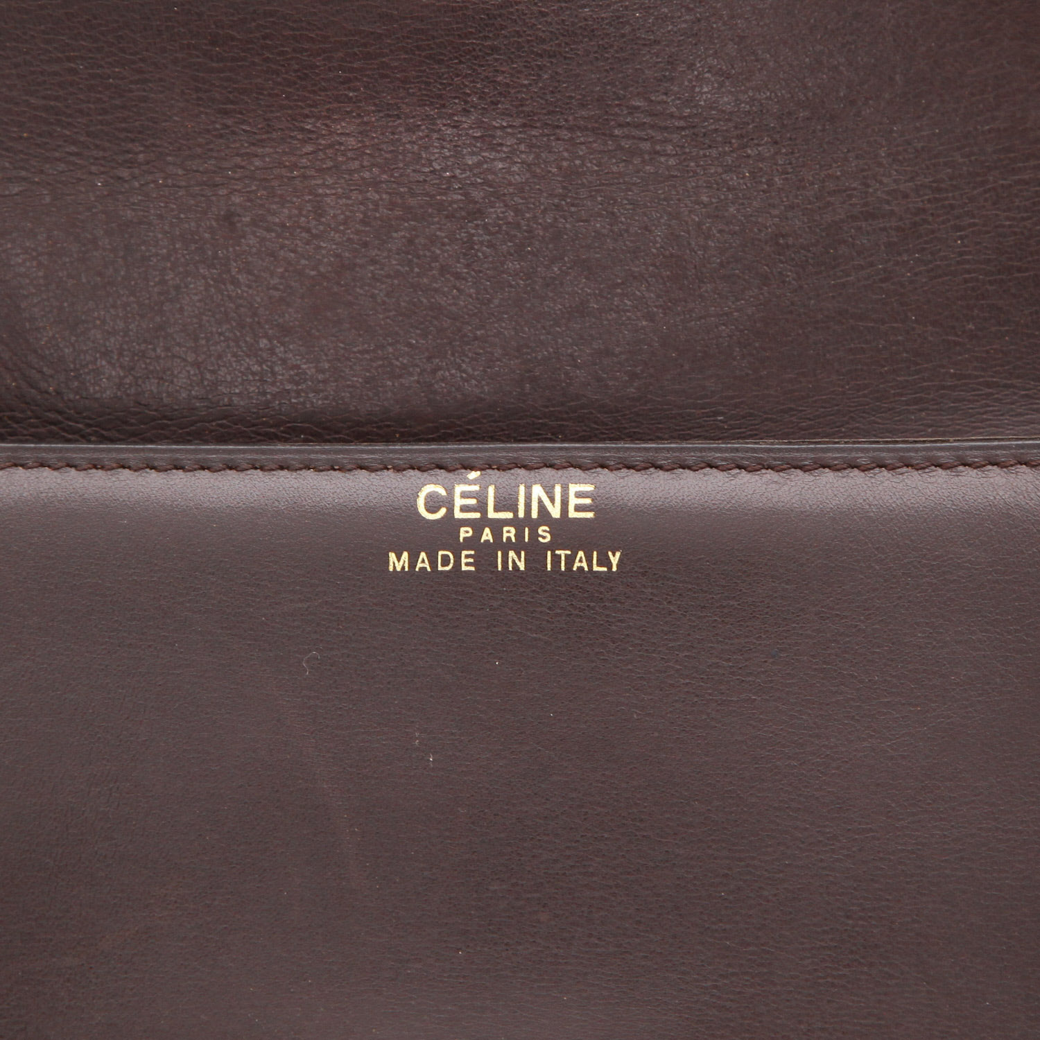 Bolso de mano Celine  Vintage en cuero marrón - Detail D2