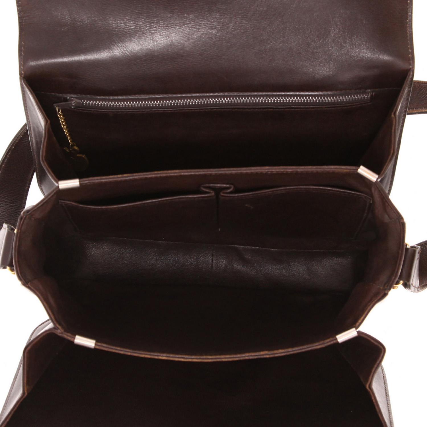 Celine Vintage handbag in brown leather - Detail D3