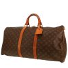 Bolsa de viaje Louis Vuitton  Keepall 55 en lona Monogram marrón y cuero natural - 00pp thumbnail