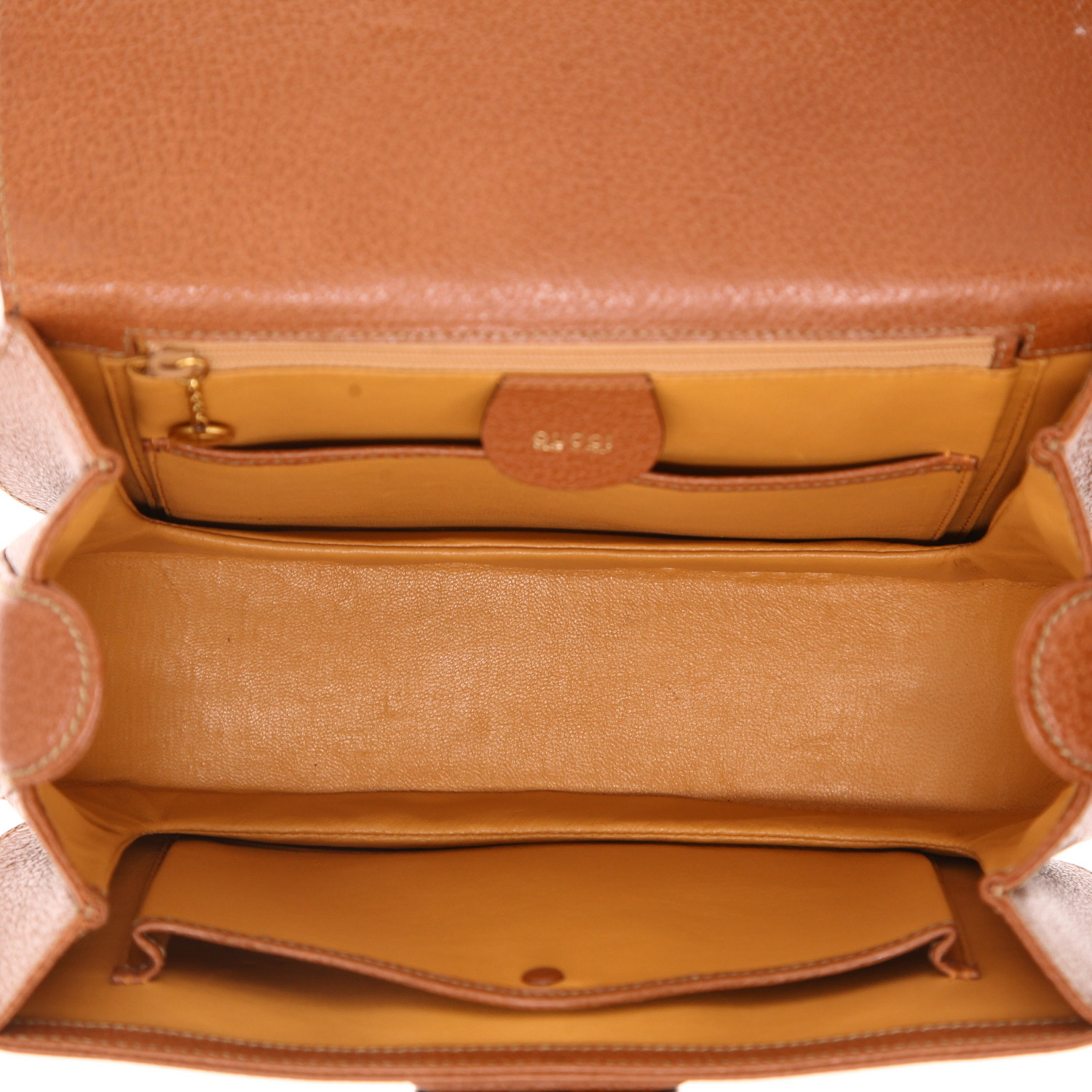 Gucci  Bamboo handbag  in brown Pecari leather  and bamboo - Detail D3