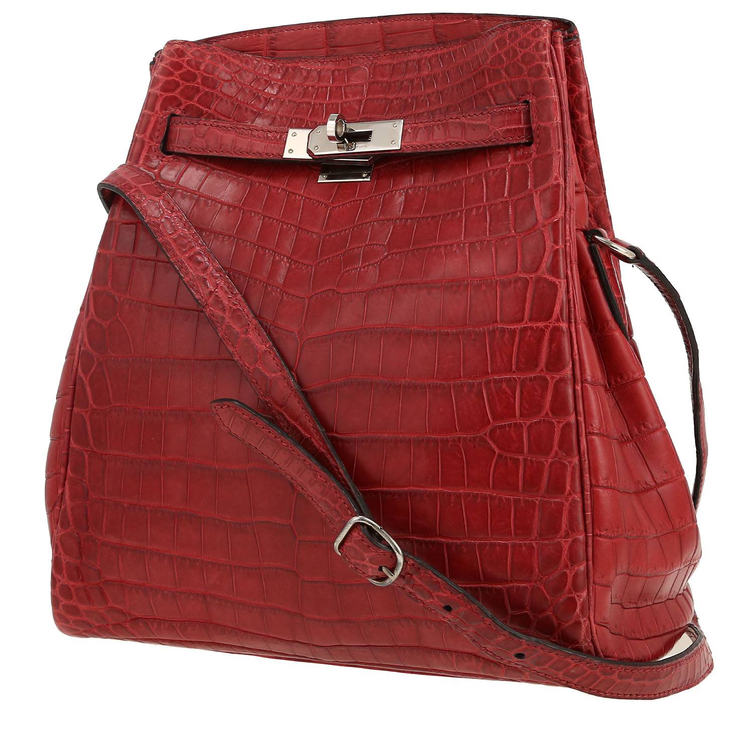 Borsa Hermès  Kelly Sport in coccodrillo niloticus rosa lampone