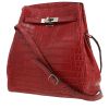 Bolso de mano Hermès  Kelly Sport en cocodrilo niloticus color frambuesa - 00pp thumbnail