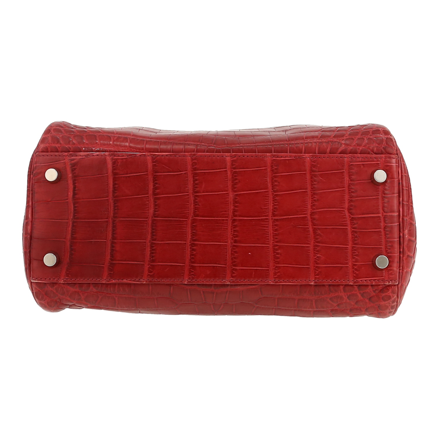 Hermès  Kelly Sport handbag  in raspberry pink niloticus crocodile - Detail D1