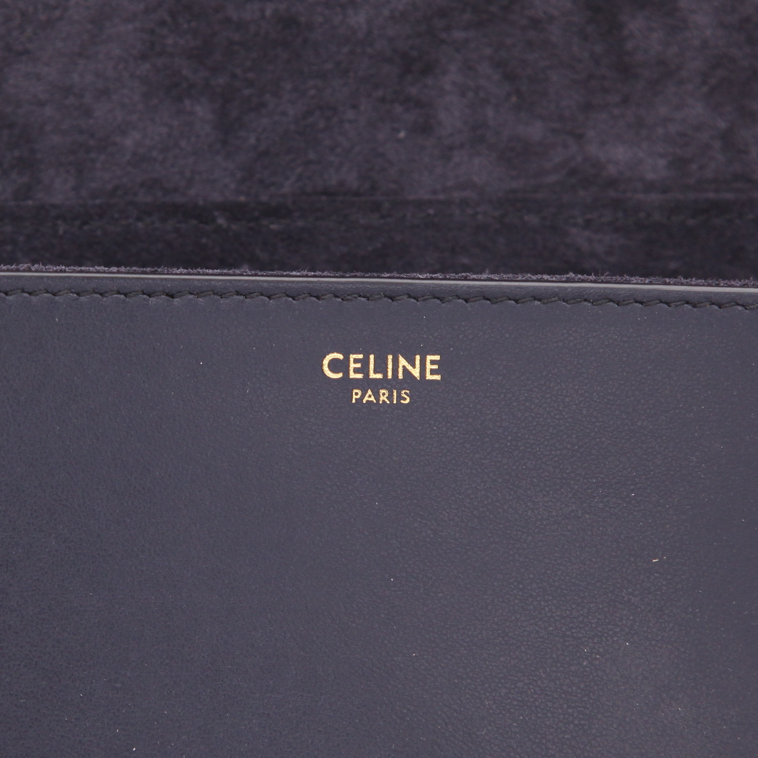 Borsa a tracolla Celine  Soft Teen in pelle blu marino - Detail D2