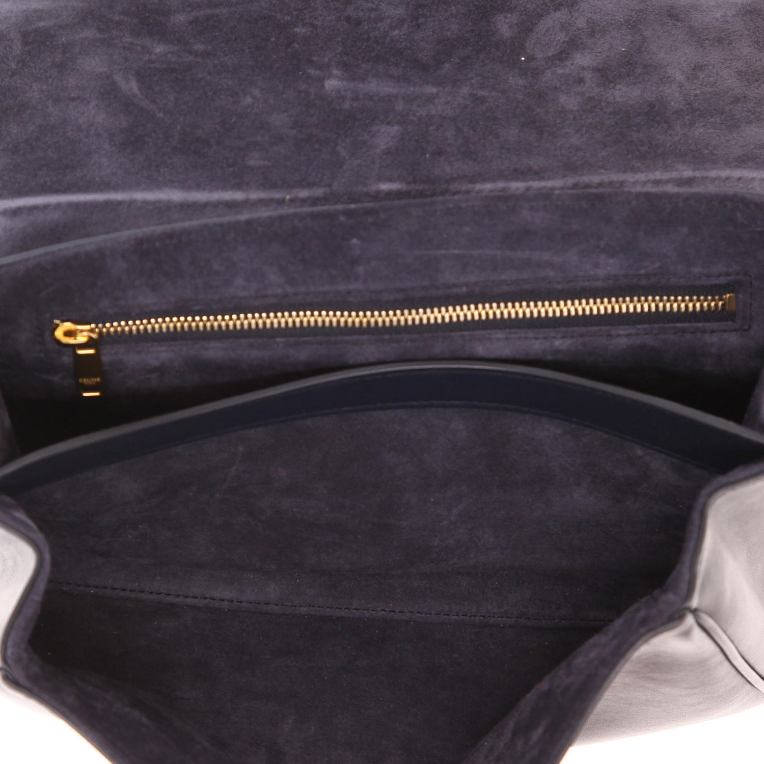 Sac bandoulière Celine  Soft Teen en cuir bleu-marine - Detail D3