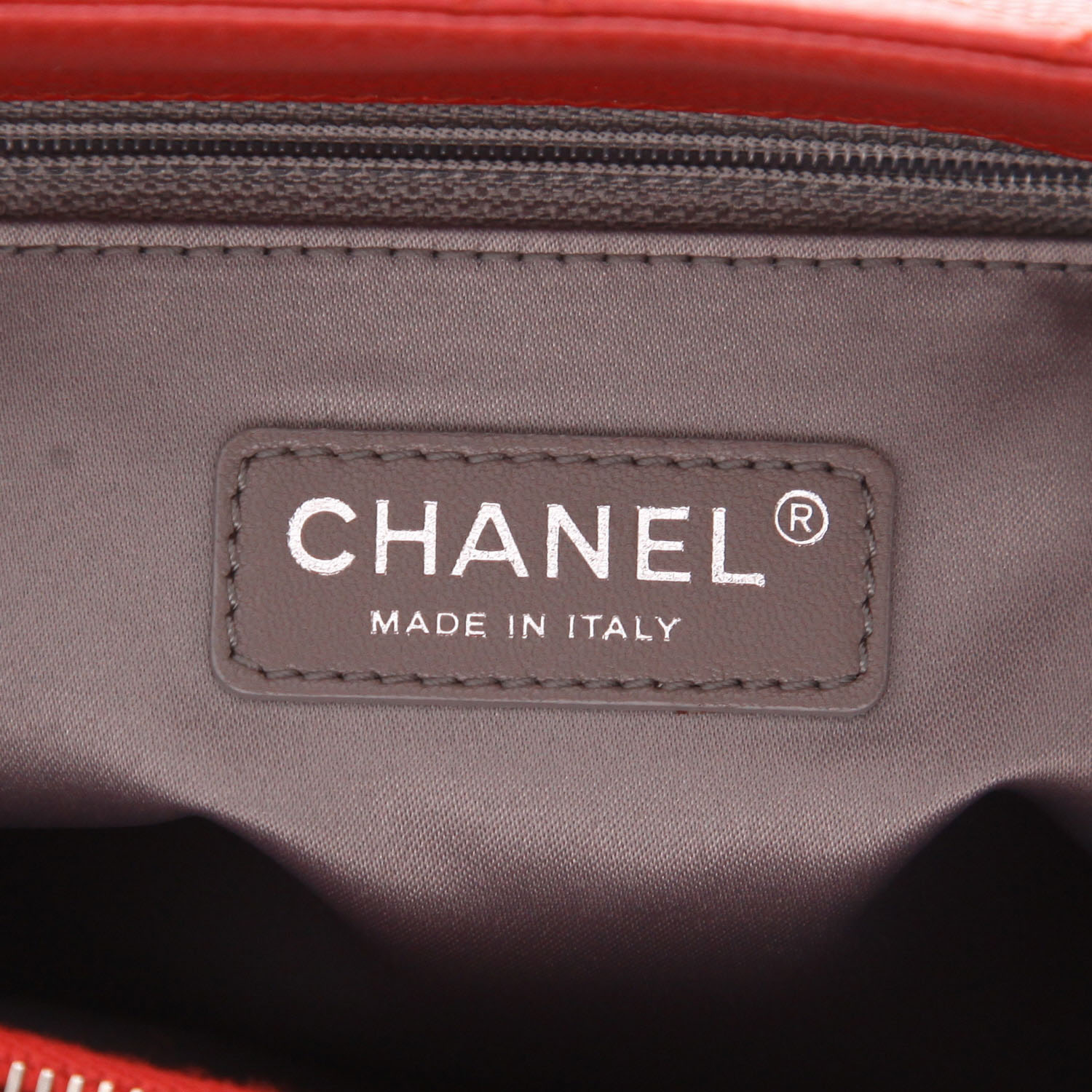 Borsa Chanel Shopping GST in pelle martellata e trapuntata rossa - Detail D2
