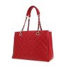 Sac à main Chanel  Shopping GST en cuir grainé matelassé rouge - Detail D5 thumbnail