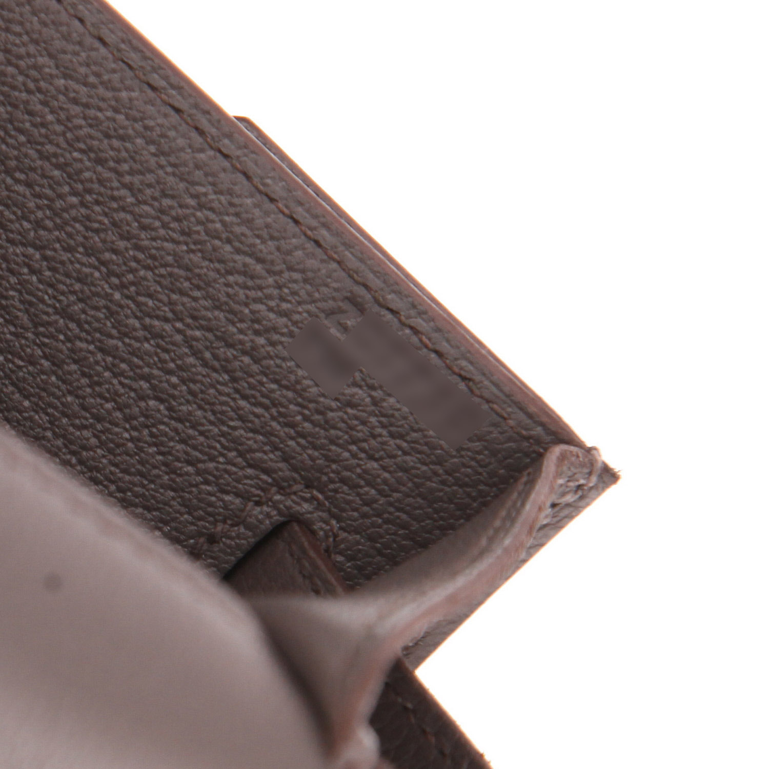 Bolsito de mano Hermès Kelly Dépêches en cuero Evercolor gris estaño - Detail D4