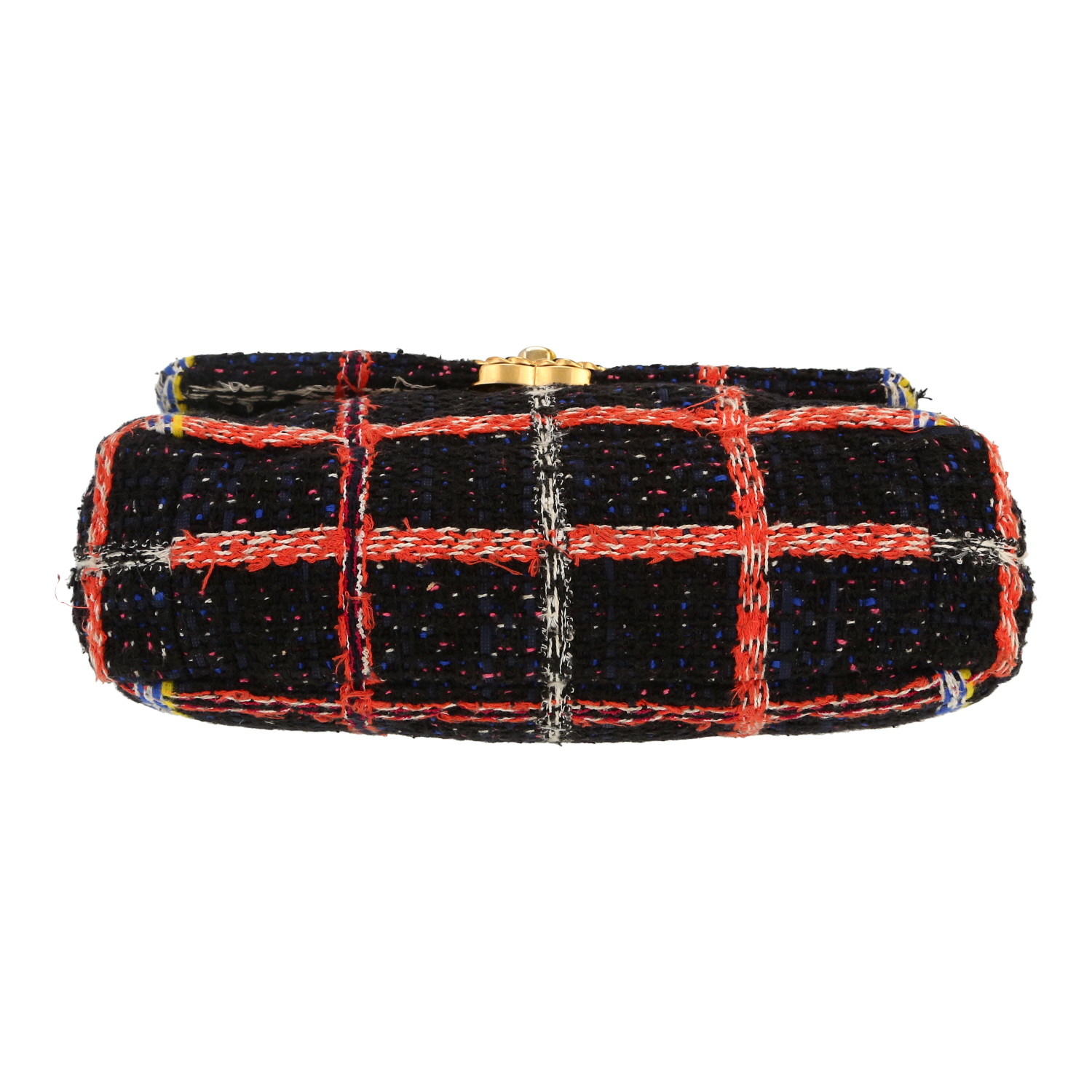 Chanel  19 medium model  shoulder bag  in black tweed - Detail D1