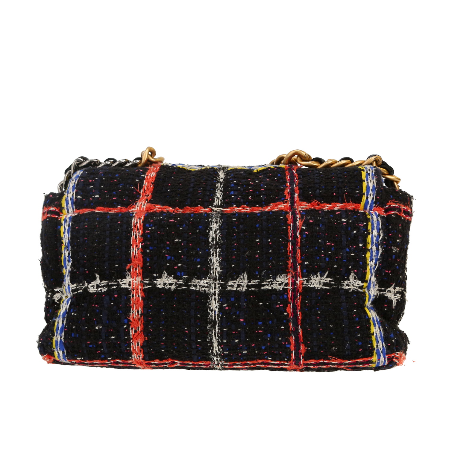 Chanel 19 shoulder bag in black tweed - Detail D4