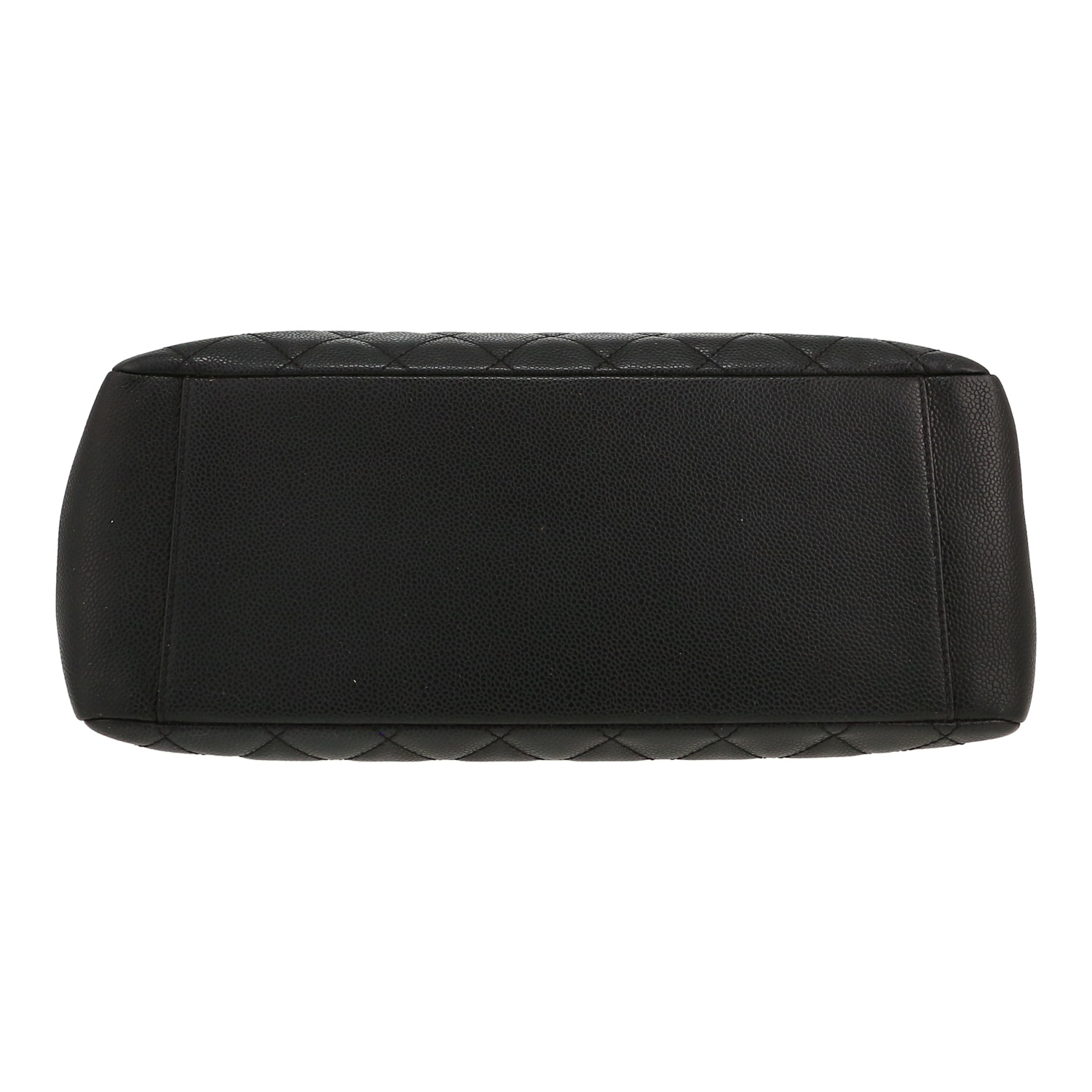 Bolso de mano Chanel Shopping GST en cuero granulado acolchado negro - Detail D1