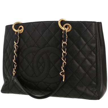 Chanel  Shopping GST handbag  in black quilted grained leather