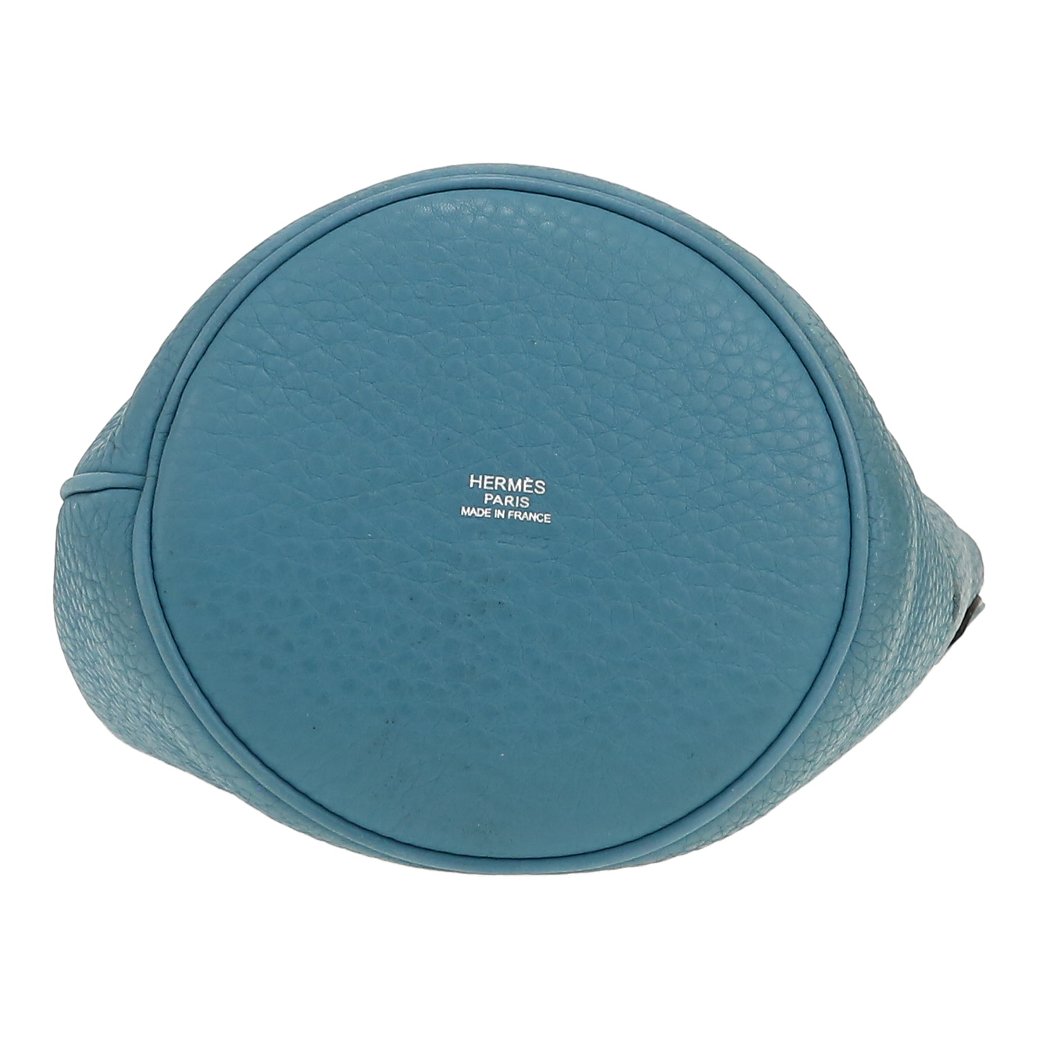 Sac à main Hermès  Mangeoire en cuir togo bleu-jean - Detail D1