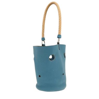 Bolso de mano Hermès  Mangeoire en cuero togo azul