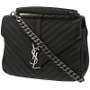 Saint Laurent  College shoulder bag  in black chevron quilted leather - 00pp thumbnail