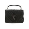 Saint Laurent  College shoulder bag  in black chevron quilted leather - 360 thumbnail