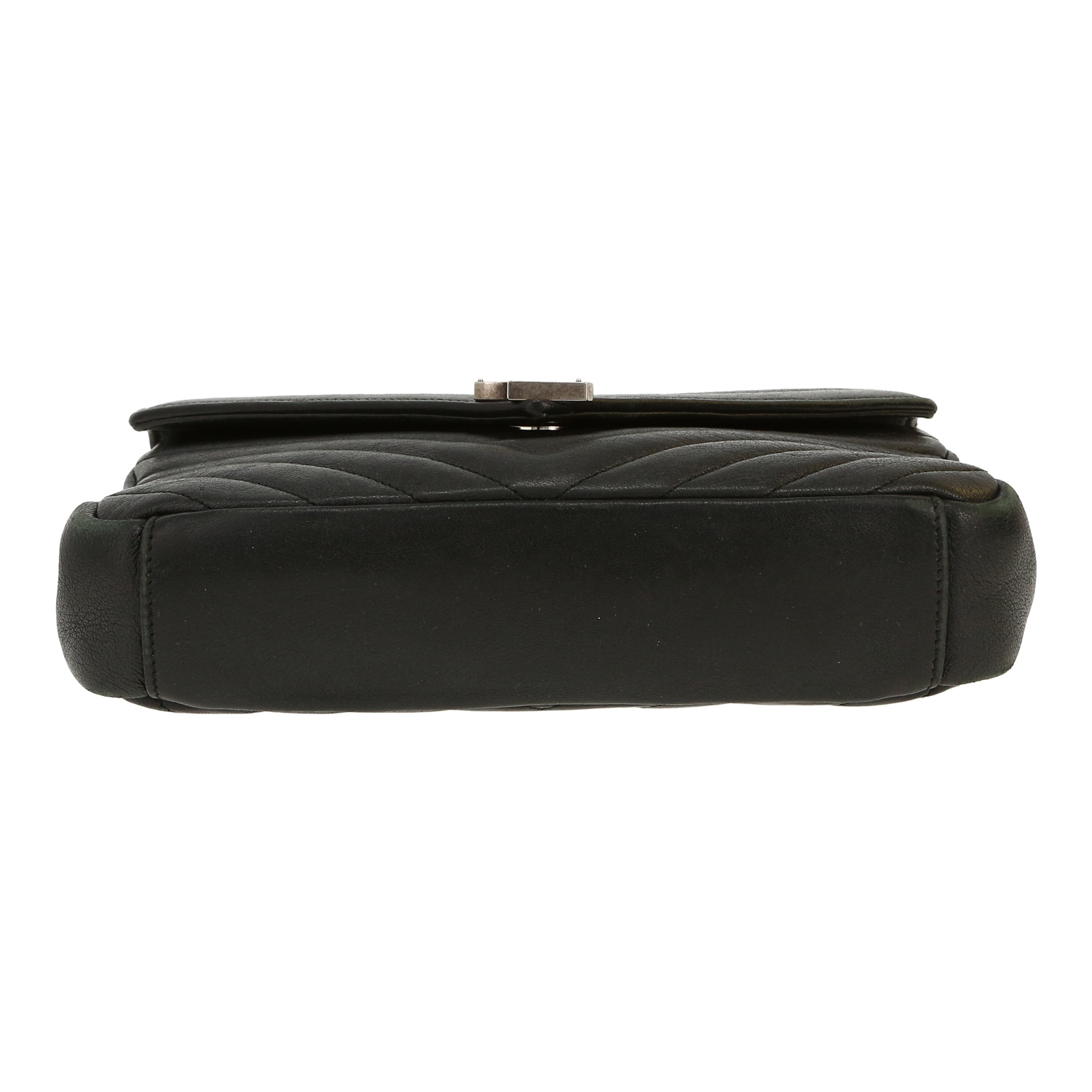 Bolso bandolera Saint Laurent  College en cuero acolchado con motivos de espigas negro - Detail D1