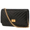 Bolso bandolera Chanel  Wallet on Chain en cuero acolchado con motivos de espigas negro - 00pp thumbnail