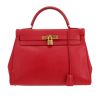 Hermès  Kelly 32 cm handbag  in red Courchevel leather - 360 thumbnail