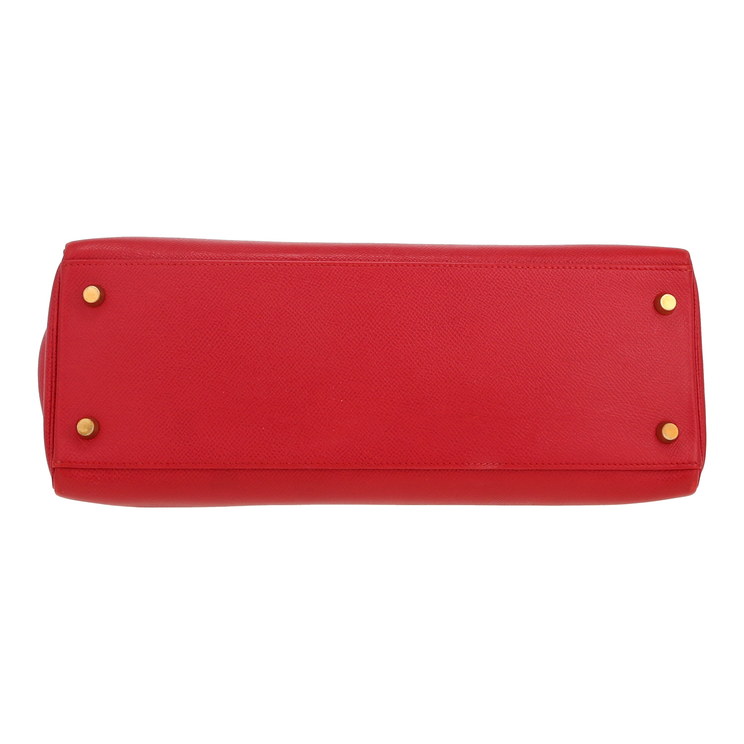 Sac à main Hermès  Kelly 32 cm en cuir Courchevel rouge - Detail D1