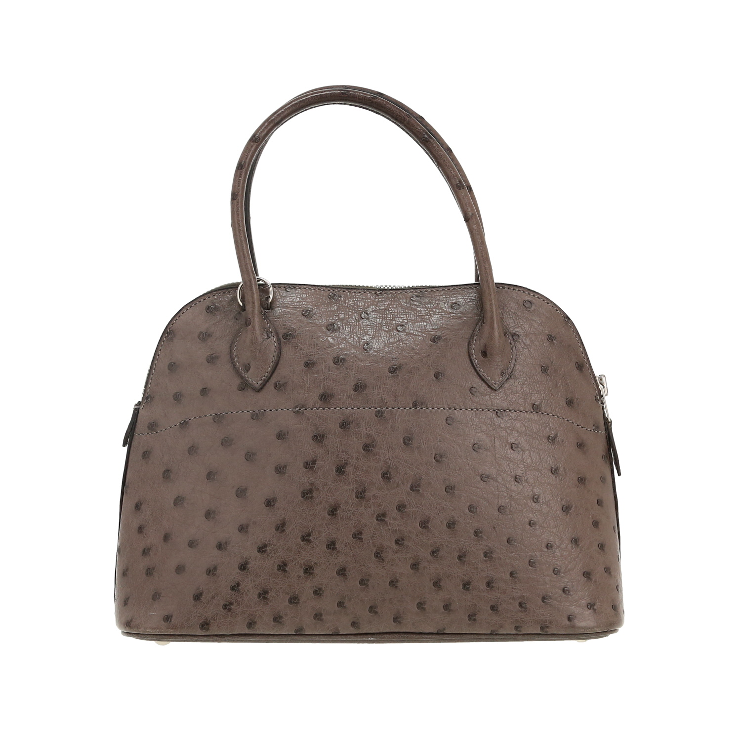 Borsa Hermès  Bolide 27 cm in struzzo grigio - Detail D4