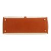 Celine  16 medium model  handbag  in brown natural leather  and beige canvas - Detail D1 thumbnail