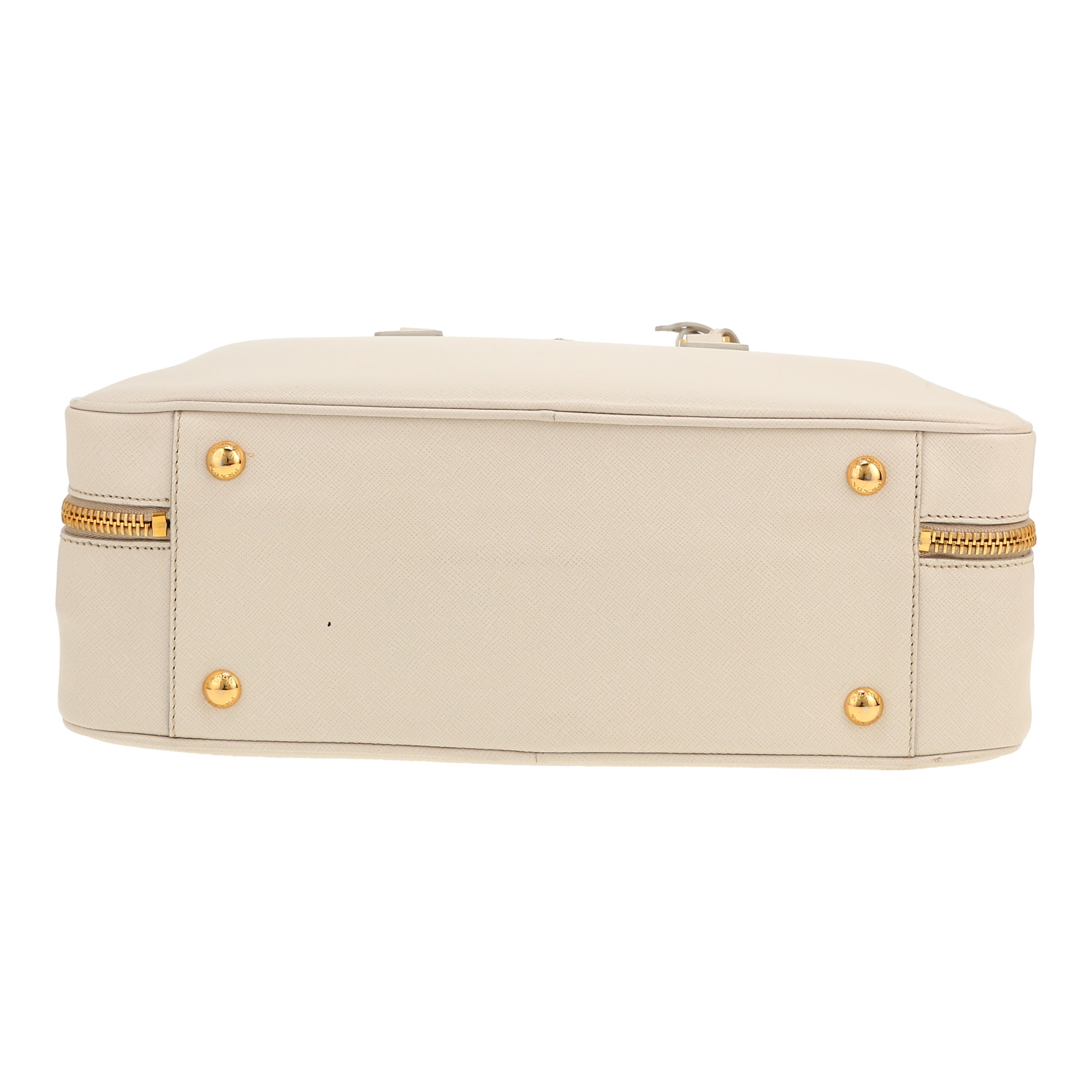 Porte-documents Prada   en cuir saffiano blanc-cassé - Detail D1