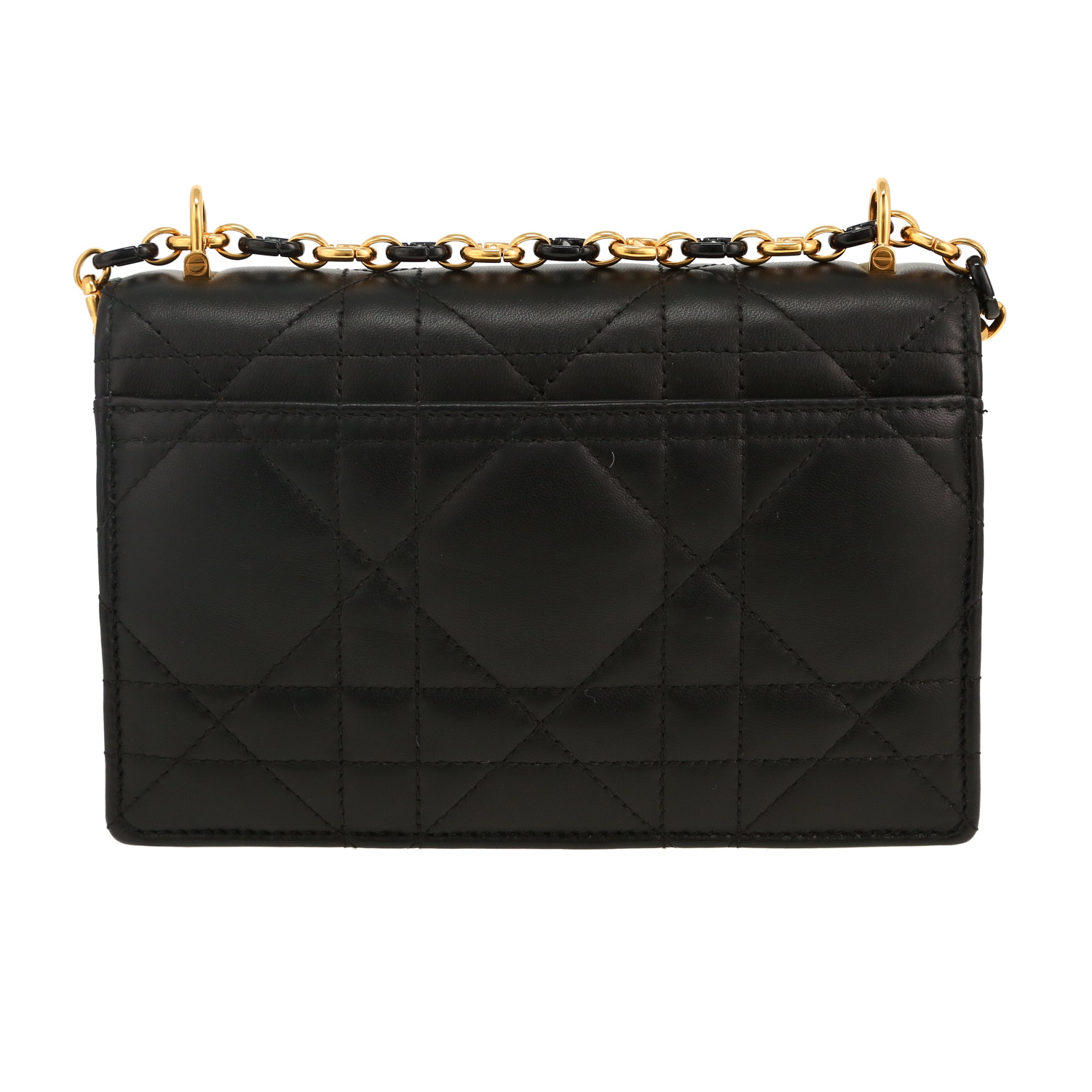 Sac bandoulière Dior  Miss Caro mini  en cuir noir - Detail D4