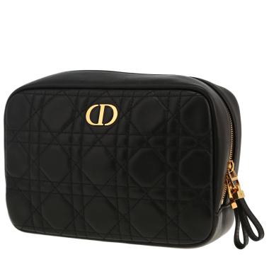 Dior clutch bag in black cannage leather