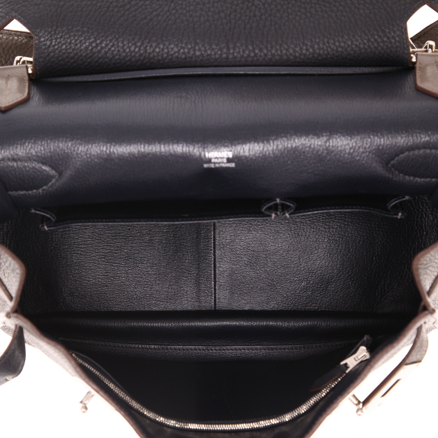 Hermès Jypsiere 34 cm shoulder bag in etoupe togo leather - Detail D3