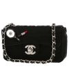 Chanel   mini  shoulder bag  in black satin - 00pp thumbnail